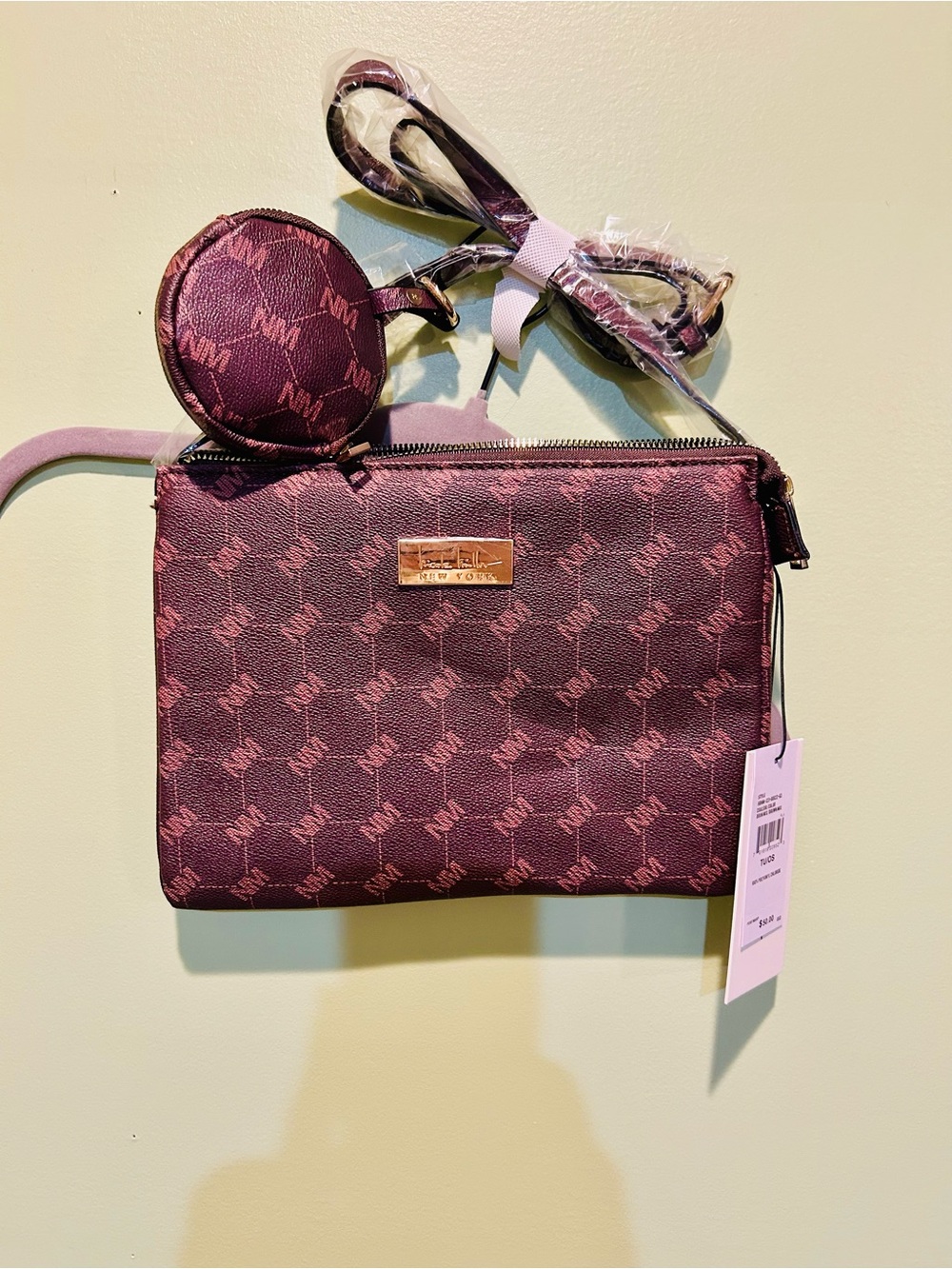 Nicole Miller Patterned Crossbody with Coin Pouch